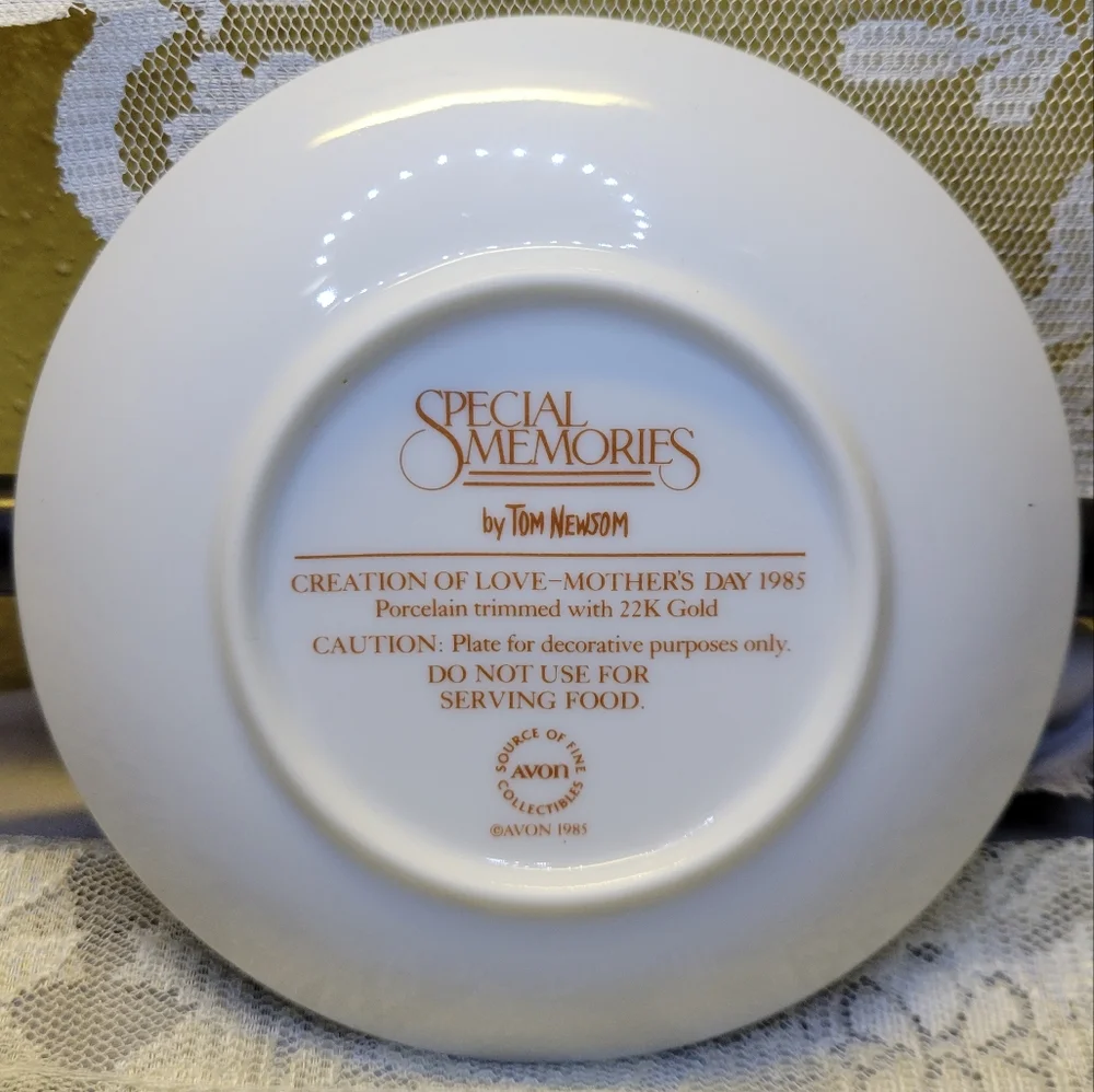 Vtg 1985 Avon Collector's Plate Special Memories by Tom Newsom Mother's Day Love